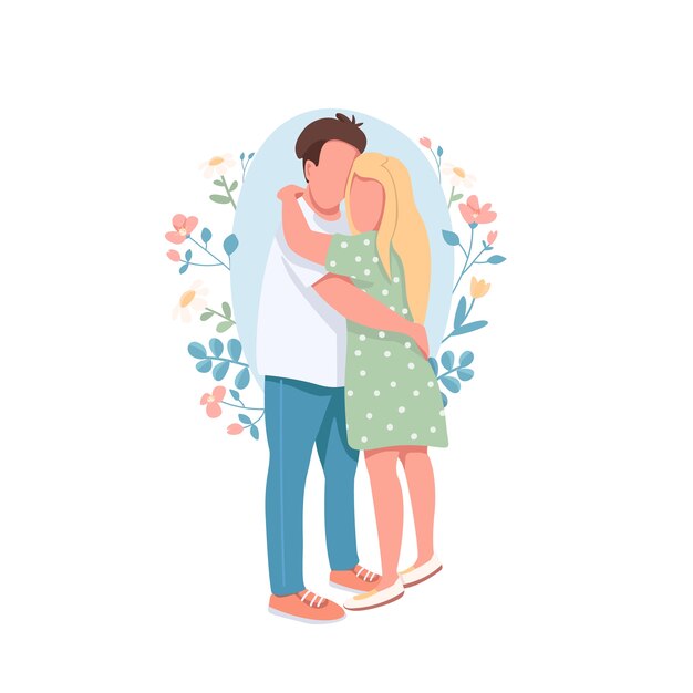 Ilustración de concepto plano de pareja feliz