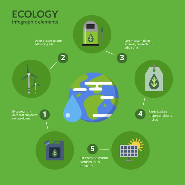 Ilustración del concepto de plantilla de infografía eco combustible