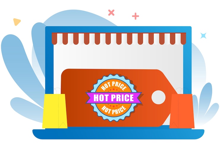 Vector ilustración de concepto de precio caliente elegante y hermosa