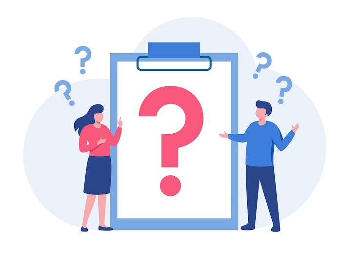 Vector ilustración del concepto preguntas frecuentes personas alrededor de signos de interrogación perfectos para diseño web banner aplicación móvil página de destino vector diseño plano