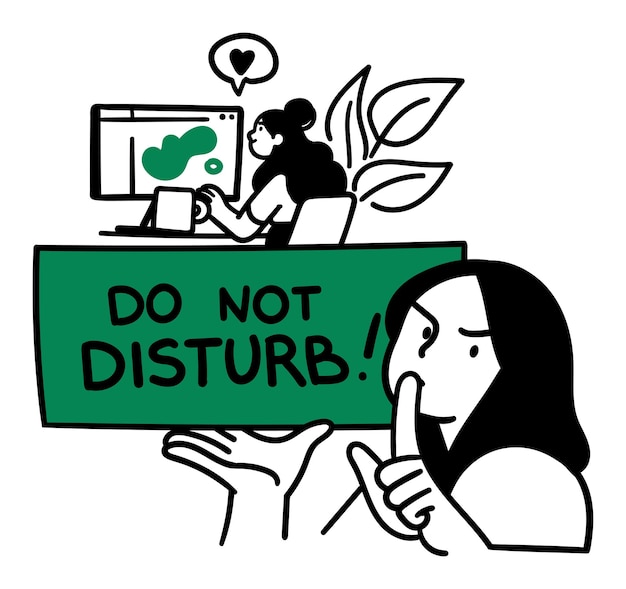 Vector ilustración del concepto de privacidad en el trabajo a distancia