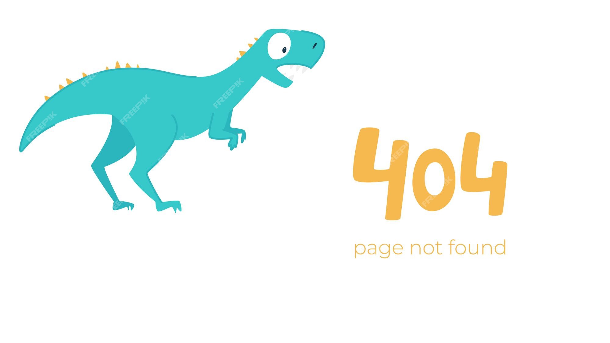 Ilustración del concepto de problema de conexión a internet. página de  error 404 no encontrada aislada en fondo blanco. el divertido dinosaurio  azul. ilustración de vector aislado. | Vector Premium