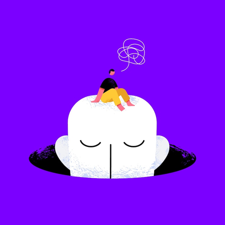 Vector ilustración de concepto de problemas de salud mental