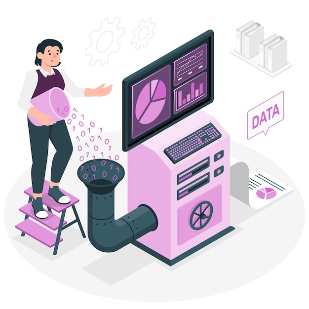 Ilustración del concepto de procesamiento de datos