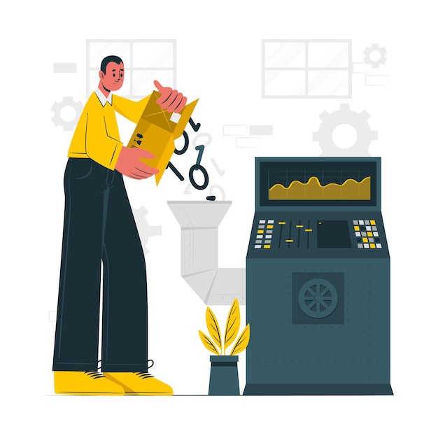 Ilustración del concepto de procesamiento de datos