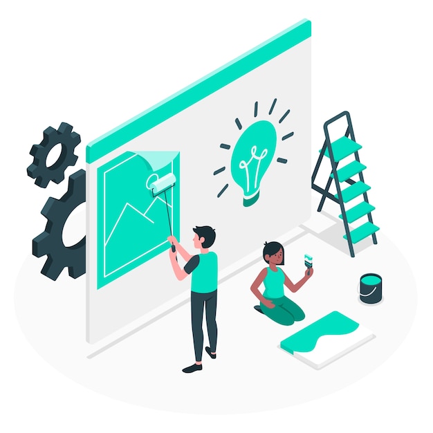 Ilustración del concepto de proceso de creación
