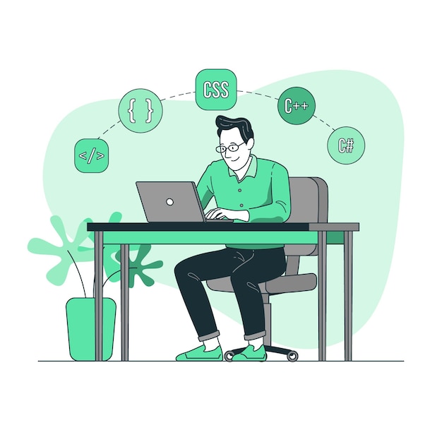 Ilustración del concepto de programador