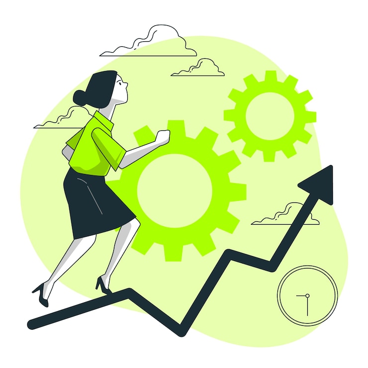 Vector en la ilustración del concepto de progreso