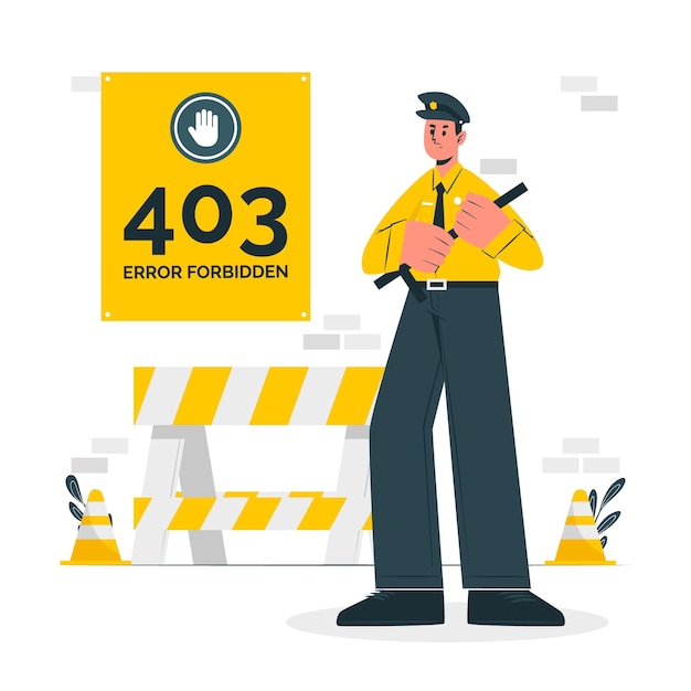 Ilustración de concepto prohibido error 403