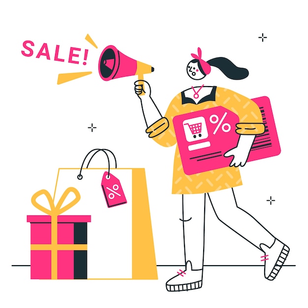 Ilustración del concepto de promoción de ventas
