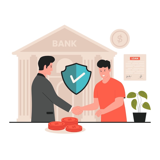 Ilustración del concepto de protección de préstamo