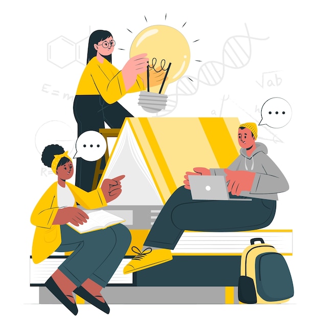 Ilustración del concepto de proyecto universitario