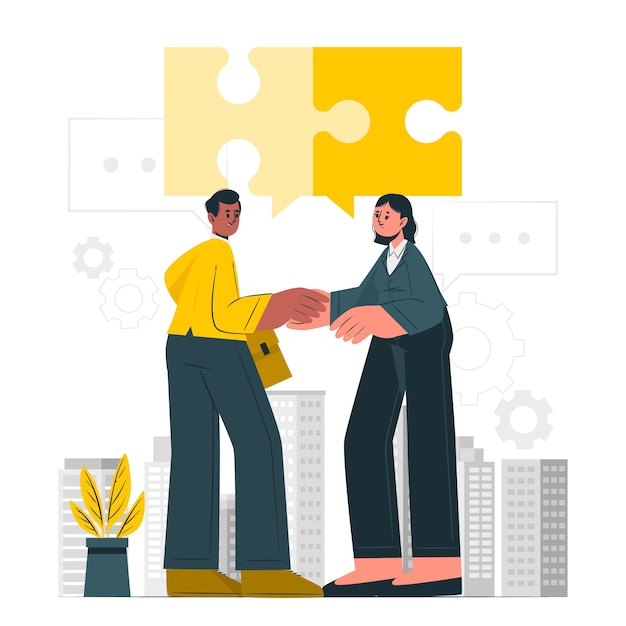 Ilustración de concepto de proyectos de fusión empresarial