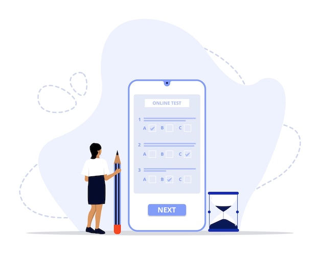 Ilustración del concepto de prueba en línea