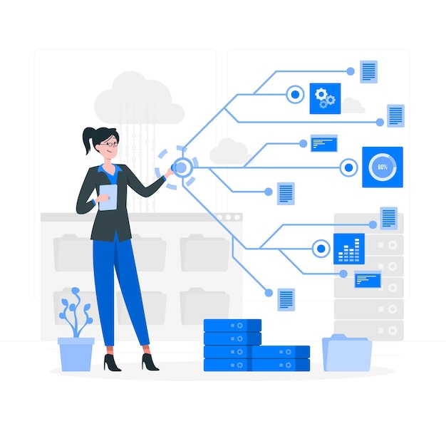 Ilustración del concepto de puntos de datos