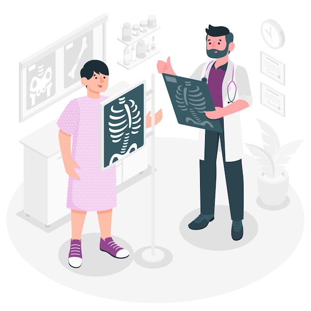 Ilustración del concepto de radiografía