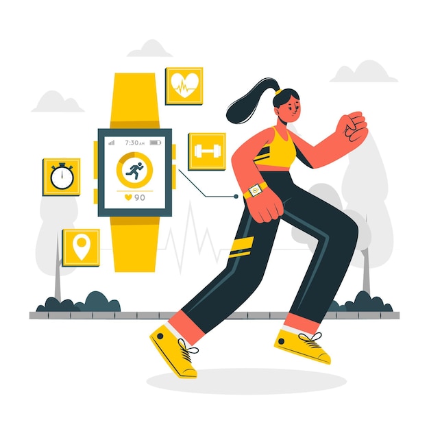 Ilustración de concepto de rastreador de fitness