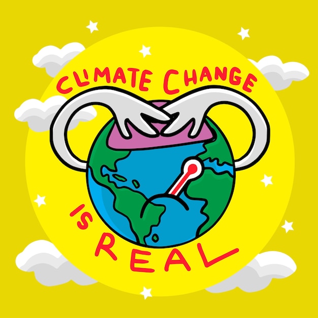 Ilustración del concepto real del cambio climático