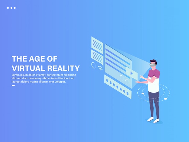 Ilustración de concepto de realidad virtual