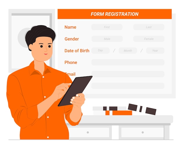 Ilustración del concepto de registro de formulario