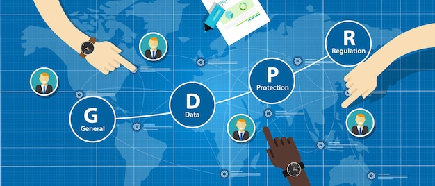 Ilustración del concepto del Reglamento general de protección de datos (GDPR)