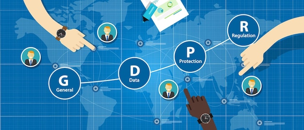 Ilustración del concepto del reglamento general de protección de datos (gdpr)