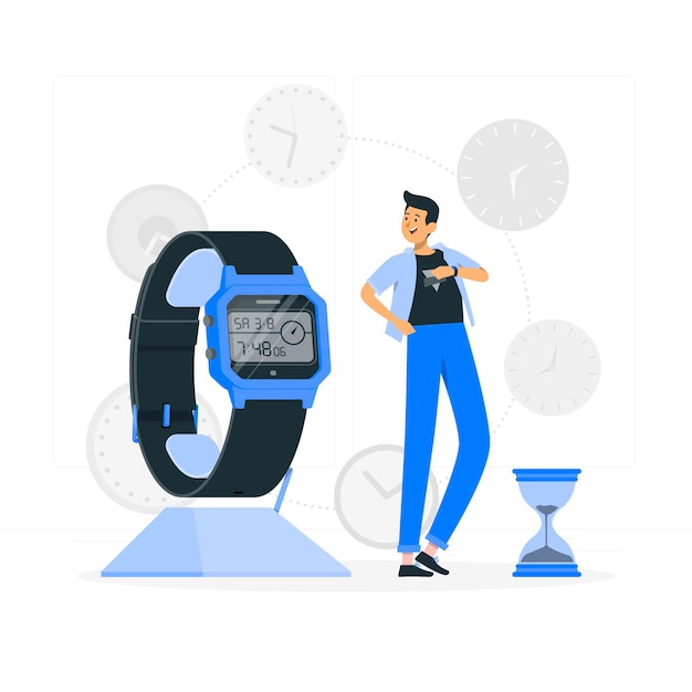 Ilustración del concepto de reloj de pulsera