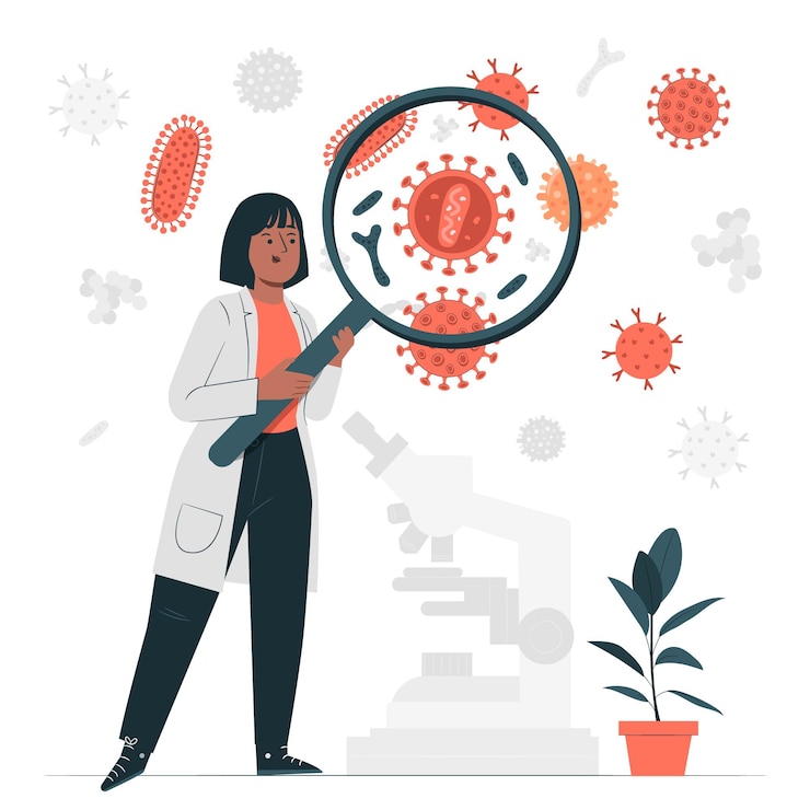 Vector ilustración del concepto de retrovirus
