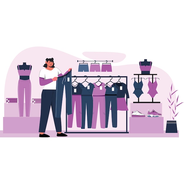 Ilustración del concepto de la ropa de moda