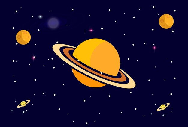Ilustración del concepto de Saturno elegante y hermosa