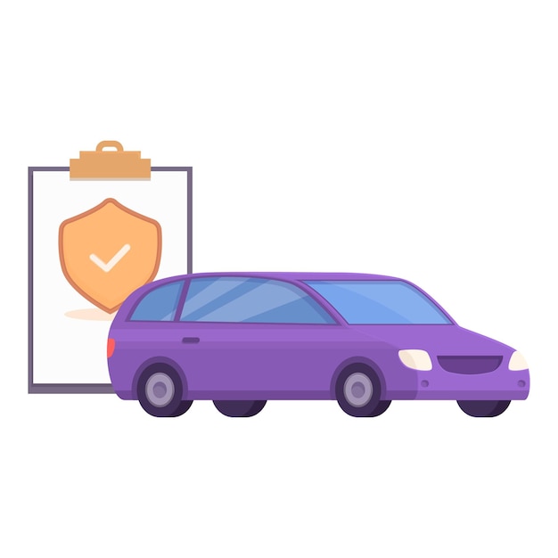 Ilustración del concepto de seguro de automóvil con vehículo protegido