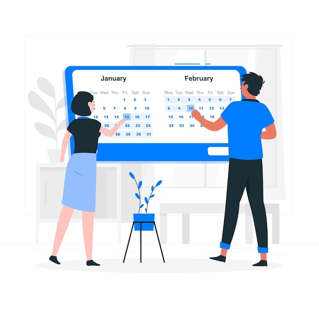 Ilustración de concepto de selector de fecha