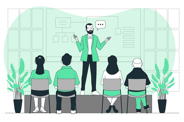 Ilustración del concepto de seminario