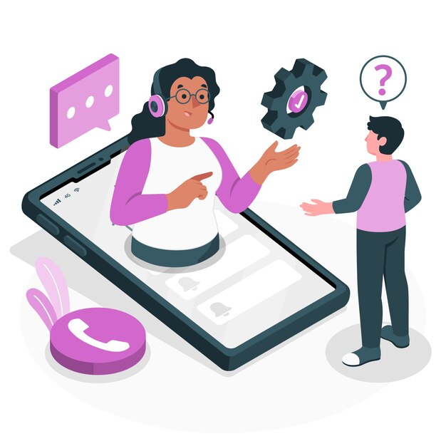 Ilustración del concepto de servicio al cliente