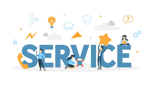 Ilustración del concepto de servicio al cliente