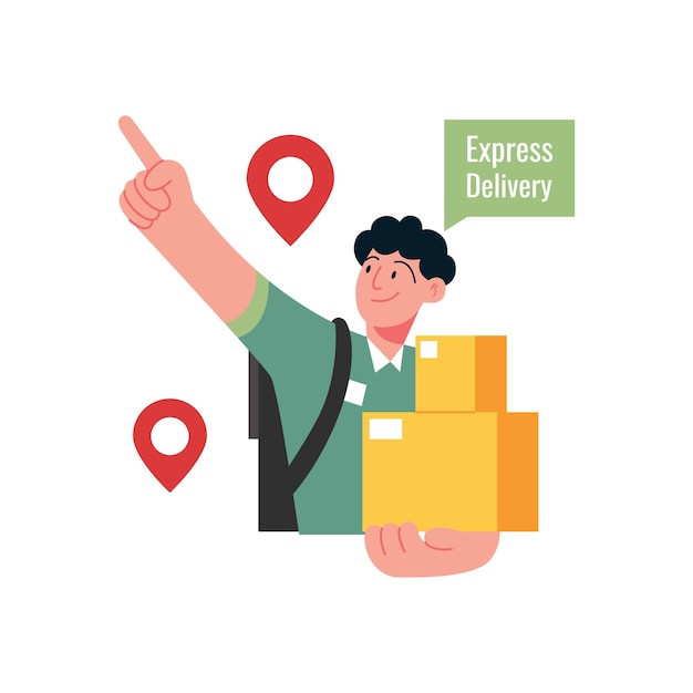 Ilustración del concepto de servicio de entrega