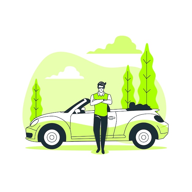 Ilustración del concepto de sobre mi coche