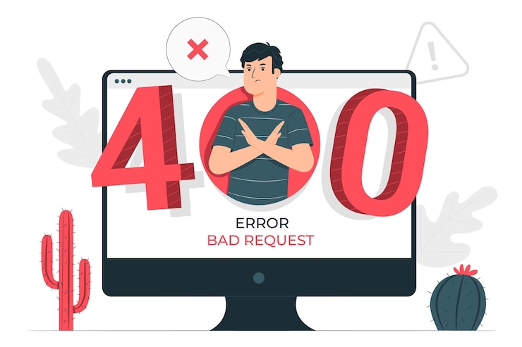 Vector ilustración del concepto de solicitud de error 400