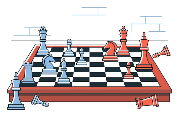 Ilustración del concepto del tablero de ajedrez