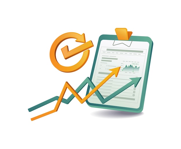 Ilustración del concepto de tablero de datos de análisis de gestión empresarial