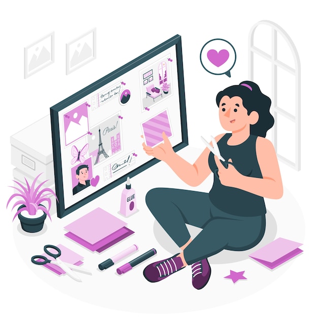 Ilustración del concepto de tablero de visión