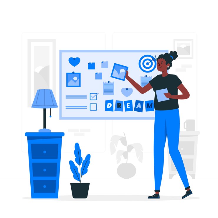 Vector ilustración del concepto de tablero de visión