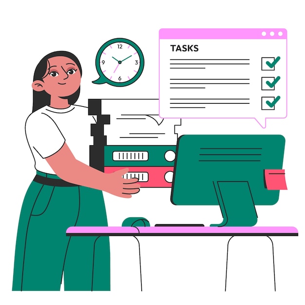 Ilustración del concepto de la tarea