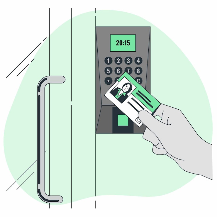 Vector ilustración del concepto de tarjeta de acceso de seguridad
