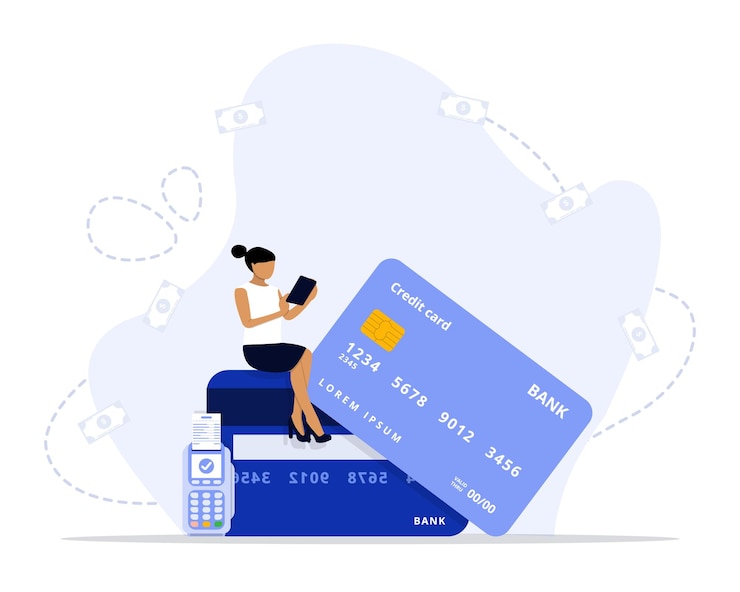 Vector ilustración de concepto de tarjeta de crédito