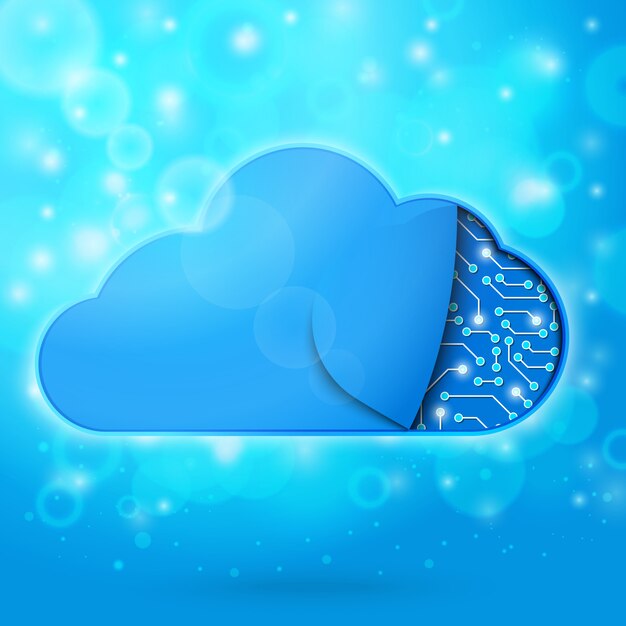 Ilustración de concepto de tecnología de computación en la nube