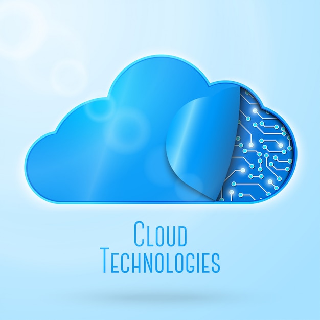 Ilustración de concepto de tecnología de computación en la nube