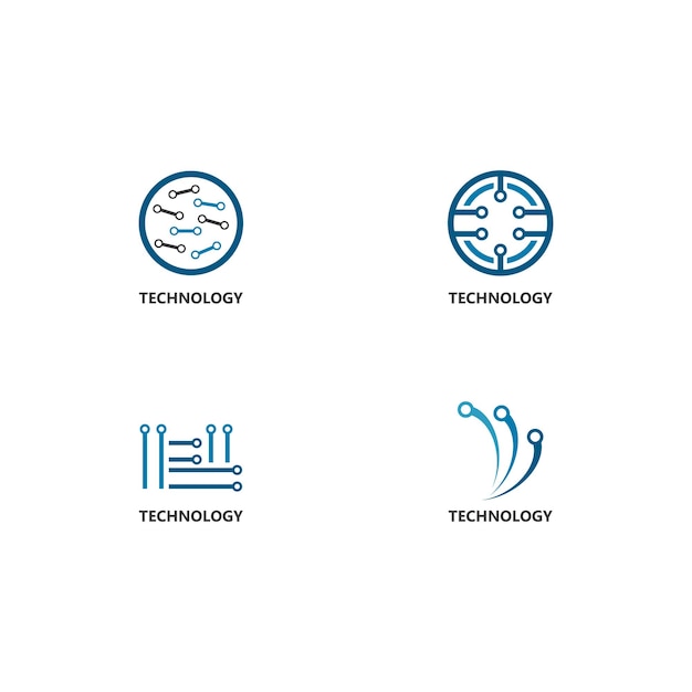 Ilustración del concepto de tecnología de logotipo vectorial