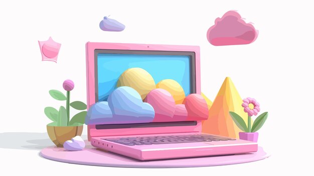Ilustración del concepto de la tecnología de portátiles 3D