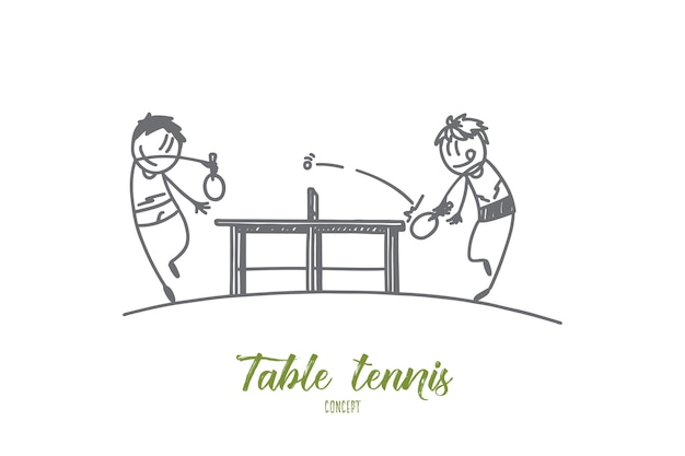 Ilustración del concepto de tenis de mesa